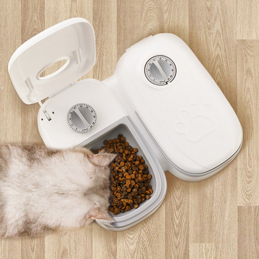 Automatic Pet Feeder - Smart Food Dispenser For Cats & Dogs with Timer & Stainless Steel Bowl. Auto Dog & Cat Pet Feeding. Limited Edition Pet Supplies