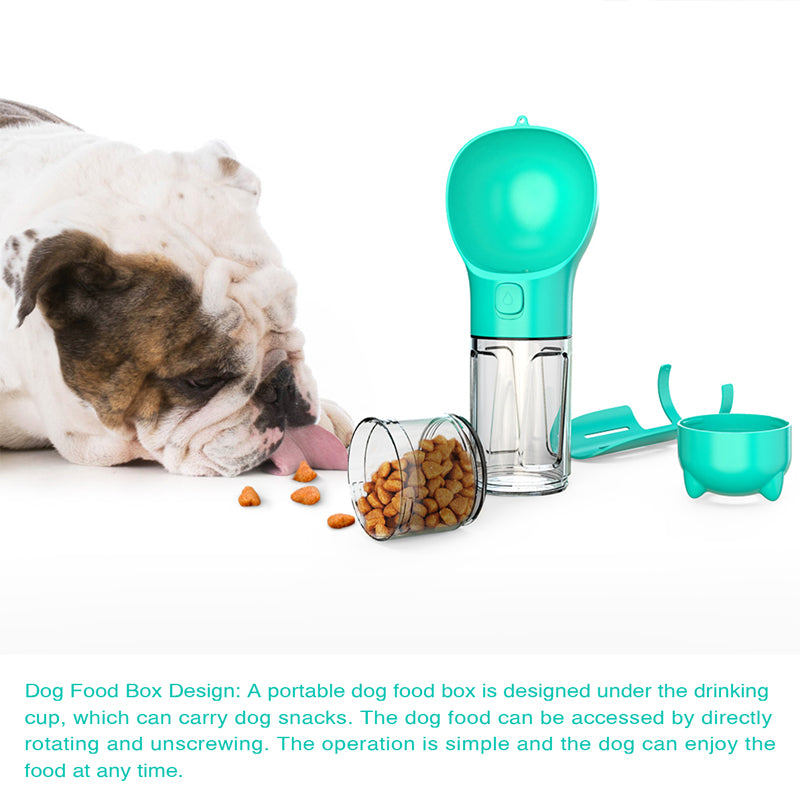 Travel-Pet 3-in-1 Water Bottle with Bowl, Waste Bag Dispenser & Storage